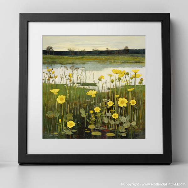 Framed version of Marsh marigold