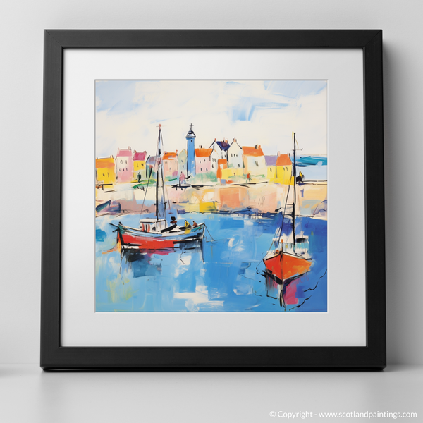 Framed version of Dunbar Harbour