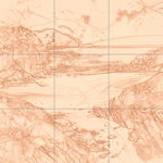 Sepia sketch with grid