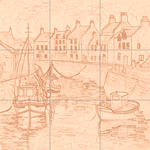 Sepia sketch with grid