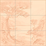 Sepia sketch with grid