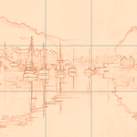 Sepia sketch with grid