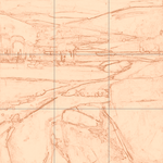 Sepia sketch with grid