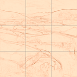 Sepia sketch with grid