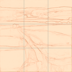 Sepia sketch with grid