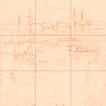 Sepia sketch with grid