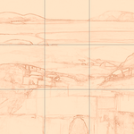 Sepia sketch with grid