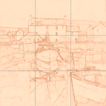 Sepia sketch with grid