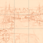 Sepia sketch with grid