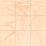 Sepia sketch with grid