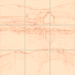 Sepia sketch with grid