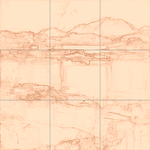 Sepia sketch with grid