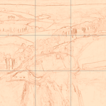 Sepia sketch with grid