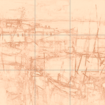 Sepia sketch with grid