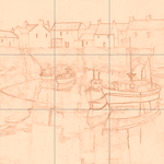 Sepia sketch with grid