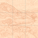 Sepia sketch with grid