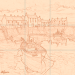 Sepia sketch with grid