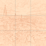 Sepia sketch with grid