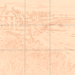 Sepia sketch with grid