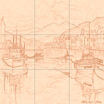 Sepia sketch with grid