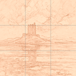 Sepia sketch with grid