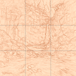 Sepia sketch with grid