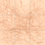 Sepia sketch with grid