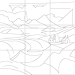 Line drawing with grid