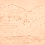 Sepia sketch with grid