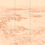 Sepia sketch with grid