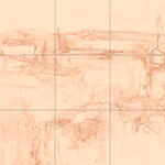 Sepia sketch with grid