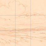 Sepia sketch with grid