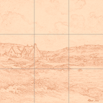 Sepia sketch with grid