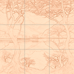 Sepia sketch with grid