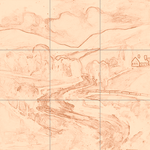 Sepia sketch with grid