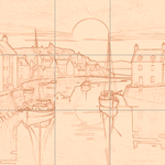 Sepia sketch with grid