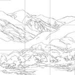 Line drawing with grid