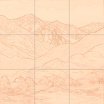 Sepia sketch with grid