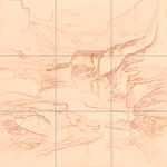 Sepia sketch with grid