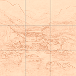 Sepia sketch with grid