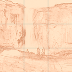 Sepia sketch with grid