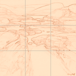 Sepia sketch with grid