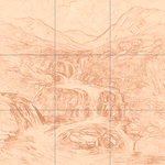 Sepia sketch with grid