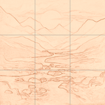 Sepia sketch with grid