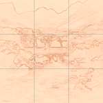 Sepia sketch with grid