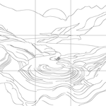 Line drawing with grid