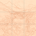 Sepia sketch with grid