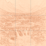 Sepia sketch with grid