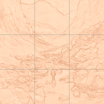 Sepia sketch with grid