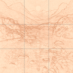 Sepia sketch with grid